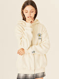 Odd Studio (オッドスタジオ)　PIXEL DAISY LOOSE-FIT HOOD ZIP-UP - CREAM