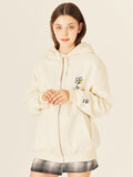 Odd Studio (オッドスタジオ)　PIXEL DAISY LOOSE-FIT HOOD ZIP-UP - CREAM