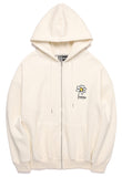 Odd Studio (オッドスタジオ)　PIXEL DAISY LOOSE-FIT HOOD ZIP-UP - CREAM