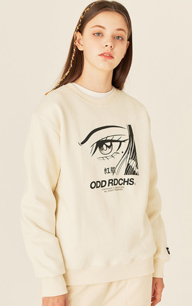 Odd Studio (オッドスタジオ)　FACE LOOSE-FIT SEWAT SHIRTS - CREAM