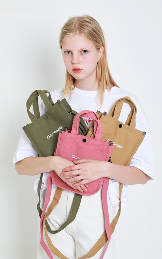 Odd Studio (オッドスタジオ)　EMBROIDERY LOGO MINI CROSS TOTE BAG - 14COLOR