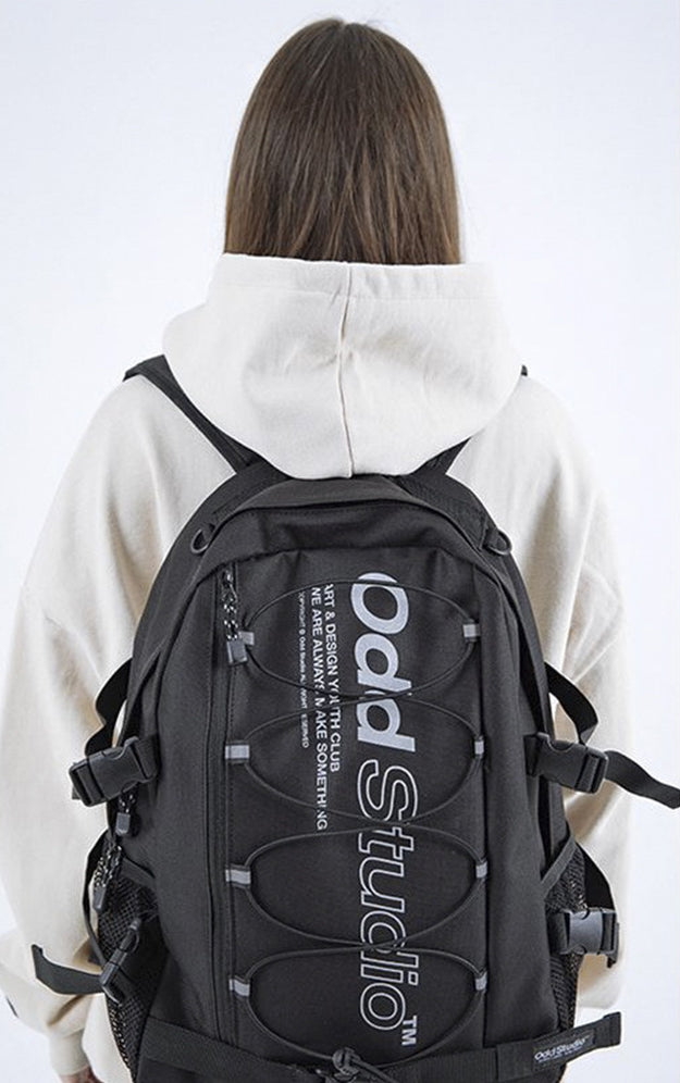 Odd Studio (オッドスタジオ)　ODD STUDIO FLUSH SCOTCH RAIL BACKPACK - BLACK