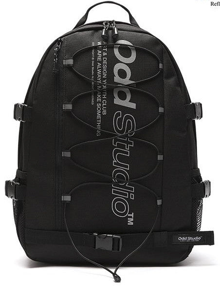★Odd Studio★ Signature Two Pocket Backpack BLACK MUSINSA | ODDSTUDIO SIGNATURE TWO POCKET BACKPACK - BLACK
