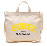 Odd Studio (オッドスタジオ)　JEUNESSE × ODD STUDIO COLLABORATION LOGO ECO CROSS BAG - WHITE / YELLOW