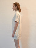 レイブレス(LABELESS)    UPSIDE DOWN PANTS DETAIL DRESS (IVORY/BLACK)