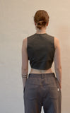 レイブレス(LABELESS)    SLEEVE STRAP CROP TOP