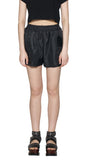 レイブレス(LABELESS)  BLACK SIGNATURE LEATHER LABEL NYLON SHORTS