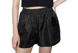 レイブレス(LABELESS)  BLACK SIGNATURE LEATHER LABEL NYLON SHORTS