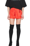 レイブレス(LABELESS)  RED SIGNATURE LEATHER LABEL NYLON SHORTS