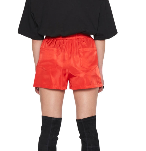 レイブレス(LABELESS)  RED SIGNATURE LEATHER LABEL NYLON SHORTS