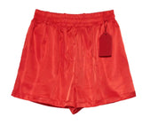 レイブレス(LABELESS)  RED SIGNATURE LEATHER LABEL NYLON SHORTS