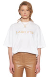 レイブレス(LABELESS)   WHITE REFLECTIVE CHEST LOGO T-SHIRT