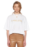 レイブレス(LABELESS)   WHITE REFLECTIVE CHEST LOGO T-SHIRT