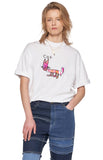 レイブレス(LABELESS)   WHITE REFLECTIVE CAT T-SHIRT