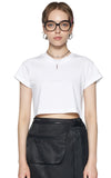 レイブレス(LABELESS)   WHITE SIGNATURE LABEL CROPPED T-SHIRT