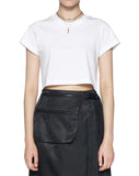 レイブレス(LABELESS)   WHITE SIGNATURE LABEL CROPPED T-SHIRT