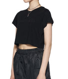 レイブレス(LABELESS)   BLACK GLITTER LOGO CROPPED T-SHIRT