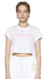 レイブレス(LABELESS)  RAINBOW SHERBET LOGO CROPPED T-SHIRT