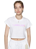 レイブレス(LABELESS)  RAINBOW SHERBET LOGO CROPPED T-SHIRT