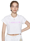 レイブレス(LABELESS)  RAINBOW SHERBET LOGO CROPPED T-SHIRT