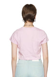 レイブレス(LABELESS)  PINK REFLECTIVE CAT CROPPED T-SHIRT