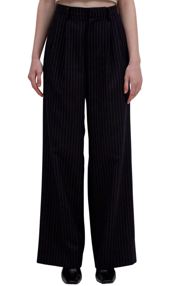 レイブレス(LABELESS)  PINSTRIPE WIDE TROUSERS