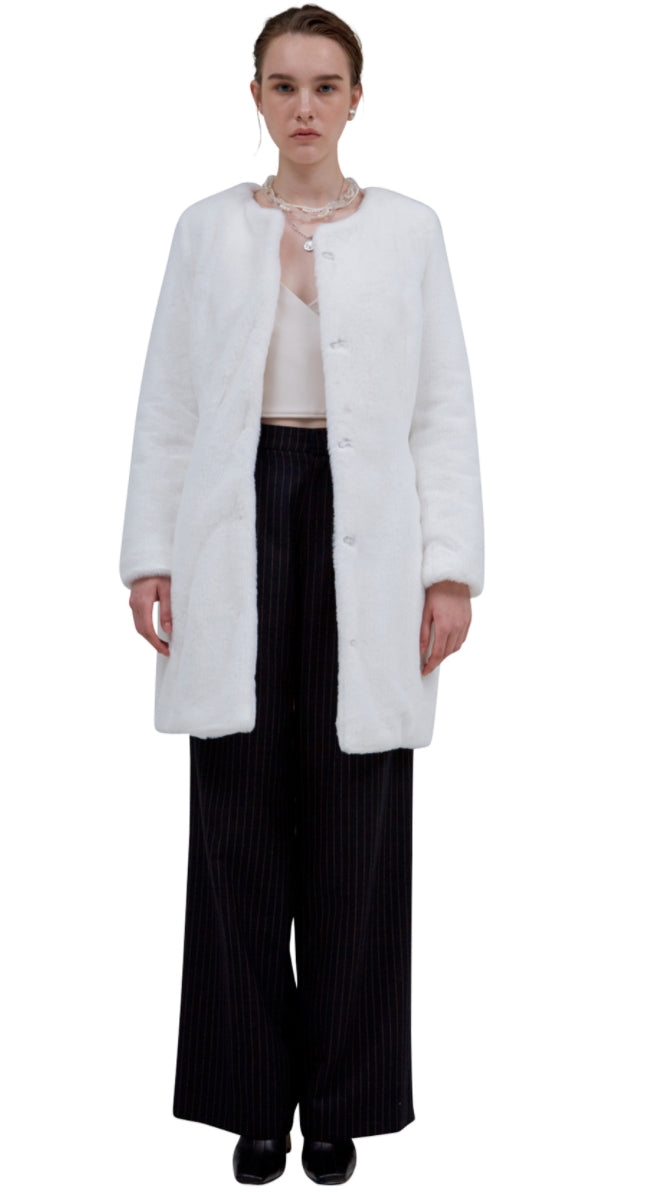 レイブレス(LABELESS)  PINSTRIPE WIDE TROUSERS