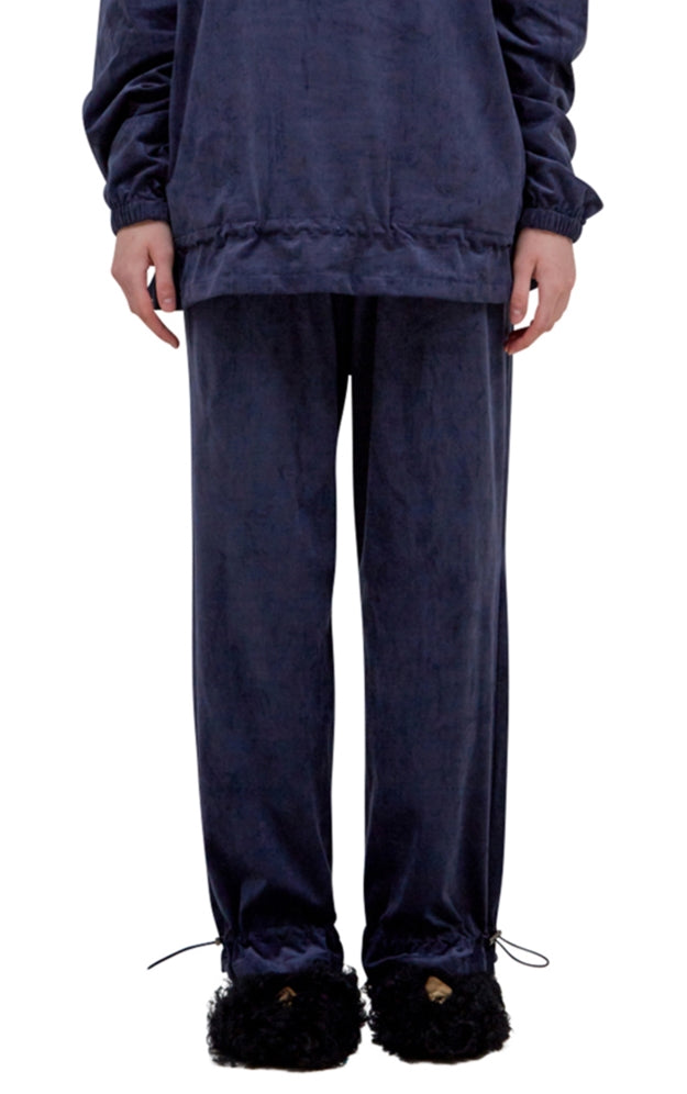 レイブレス(LABELESS) NAVY CORDED SUEDE PANTS