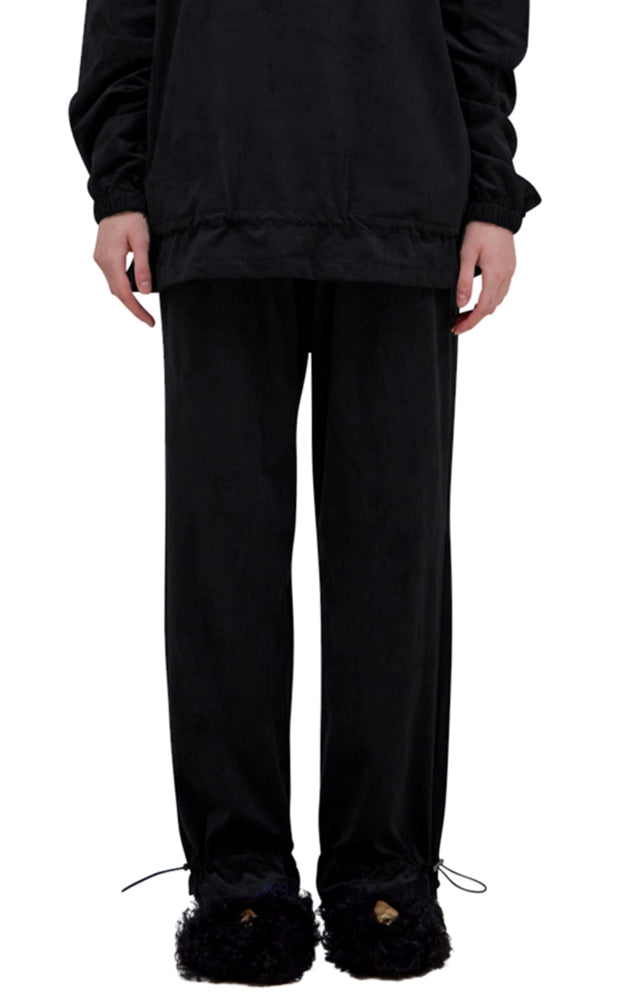 レイブレス(LABELESS) BLACK CORDED SUEDE PANTS