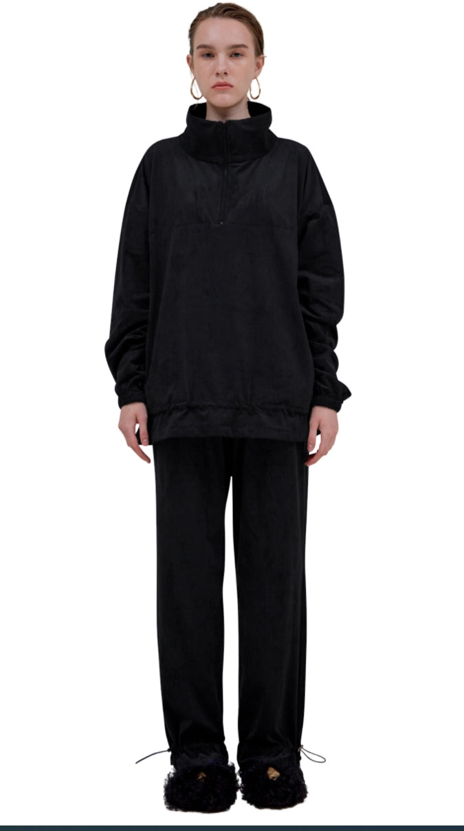 レイブレス(LABELESS) BLACK CORDED SUEDE PANTS