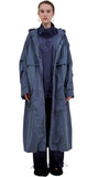 レイブレス(LABELESS)  NAVY PARACHUTE HOODED LONG COAT