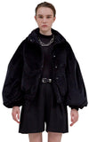 レイブレス(LABELESS)   BLACK VELVET PUFFED SLEEVE JACKET