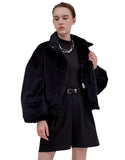 レイブレス(LABELESS)   BLACK VELVET PUFFED SLEEVE JACKET