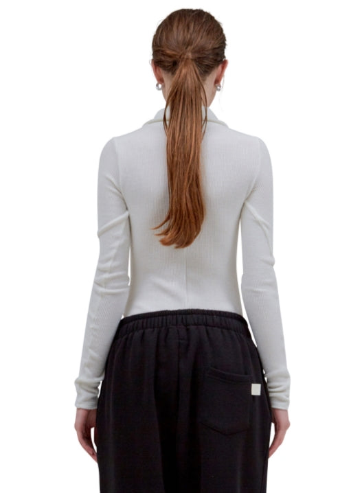 レイブレス(LABELESS)  WHITE SNAP COLLAR BODYSUIT