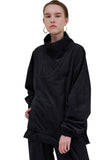 レイブレス(LABELESS)  BLACK CORDED SUEDE HALF ZIP UP