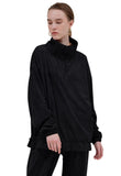 レイブレス(LABELESS)  BLACK CORDED SUEDE HALF ZIP UP