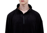 レイブレス(LABELESS)  BLACK CORDED SUEDE HALF ZIP UP