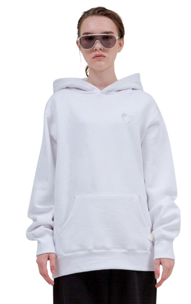 レイブレス(LABELESS)  WHITE EMBROIDERY COMMA HOODIE