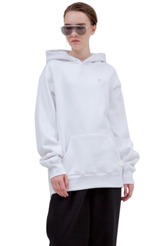 レイブレス(LABELESS)  WHITE EMBROIDERY COMMA HOODIE