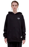 レイブレス(LABELESS)  BLACK EMBROIDERY COMMA HOODIE