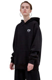 レイブレス(LABELESS)  BLACK EMBROIDERY COMMA HOODIE