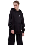 レイブレス(LABELESS)  BLACK EMBROIDERY COMMA HOODIE