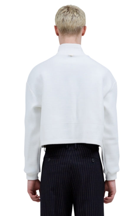 レイブレス(LABELESS)  WHITE CROP KNIT