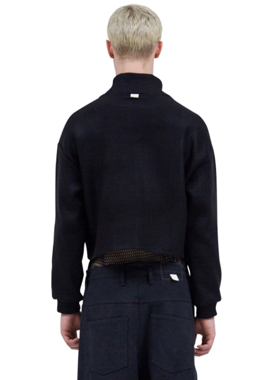 レイブレス(LABELESS)  BLACK CROP KNIT