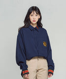 ロマンティッククラウン(ROMANTIC CROWN)   STRIPED CUFFS SHIRT_NAVY