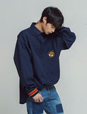 ロマンティッククラウン(ROMANTIC CROWN)   STRIPED CUFFS SHIRT_NAVY