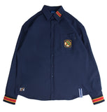 ロマンティッククラウン(ROMANTIC CROWN)   STRIPED CUFFS SHIRT_NAVY