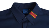 ロマンティッククラウン(ROMANTIC CROWN)   STRIPED CUFFS SHIRT_NAVY