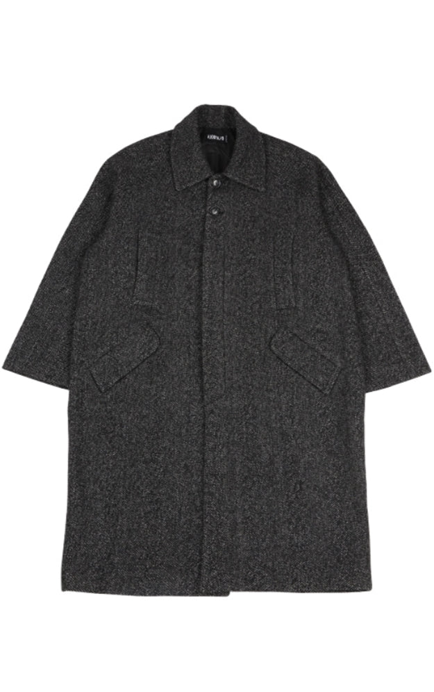 アジョバイアジョ（AJOBYAJO)  Herringbone Raglan Overcoat [Black]