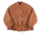 アジョバイアジョ（AJOBYAJO)  Fake Leather Fisherman String Jacket [Camel]